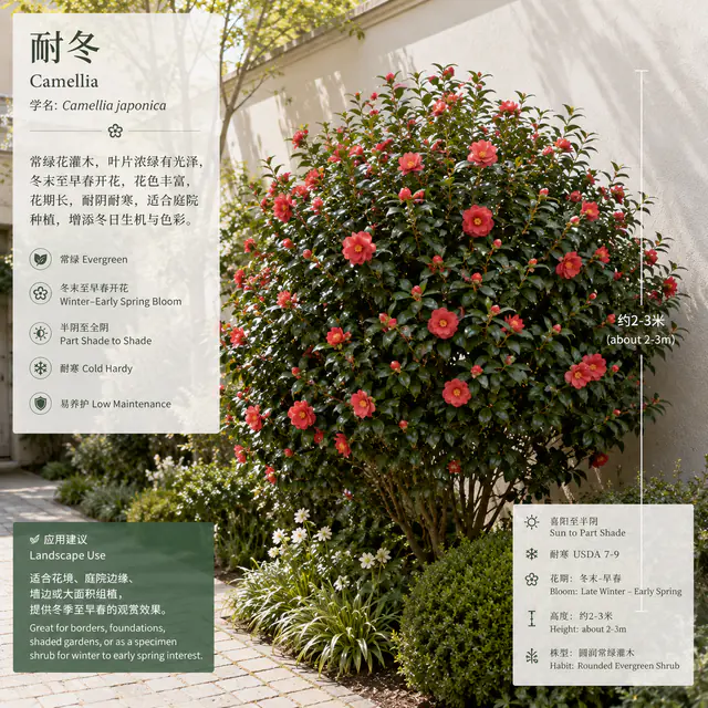 耐冬山茶庭院植物