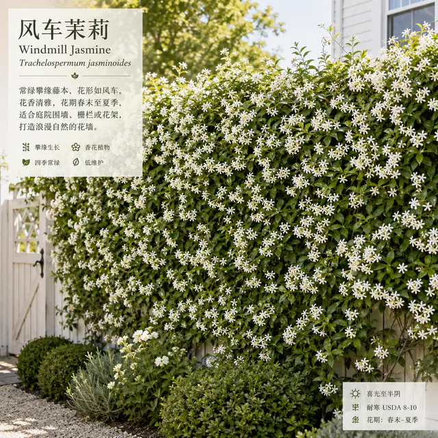 风车茉莉攀援花架